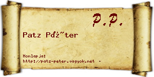 Patz Péter névjegykártya