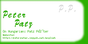 peter patz business card